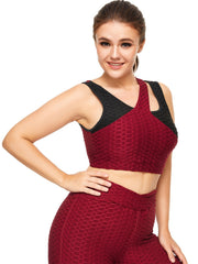  Colorblock Jacquard Sports Bra Women's Plus Quick Drying Fitness Yoga