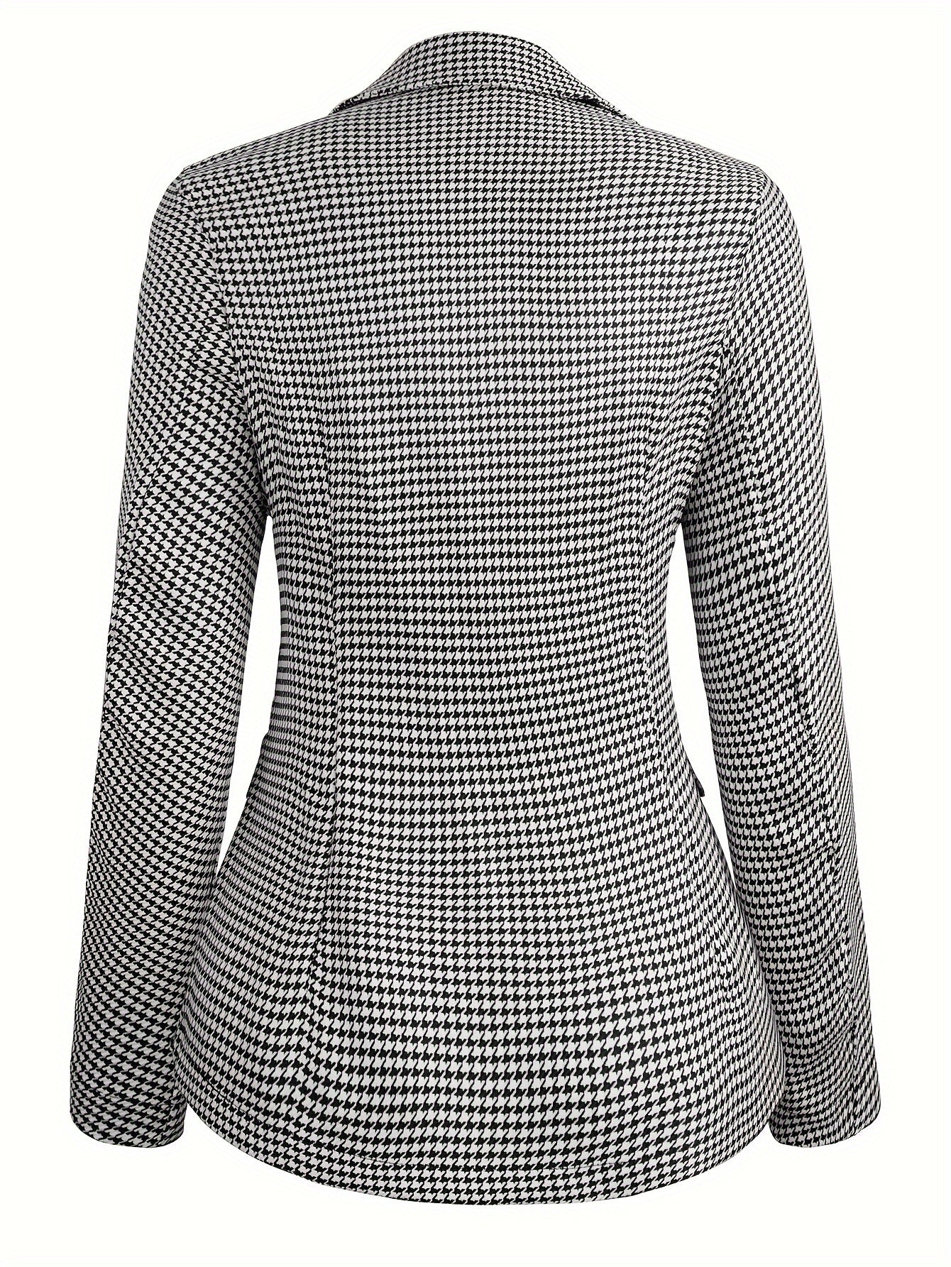  Houndstooth Print Slim Blazer