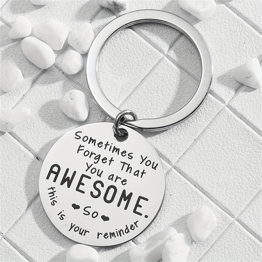 Motivational Keychain Gift with 'You Are Awesome' Message