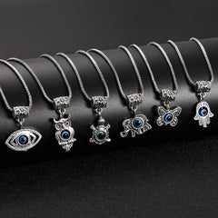 Eye Pendant Necklace Evil Eye Necklace Metal Chains Necklace