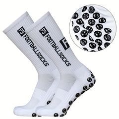 Breathable Anti-Slip Mid Calf Socks Outdoor Sports Football Letter Pattern