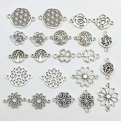 22pcs Antique Silvery Pendant Series for Necklace Bracelet Earrings