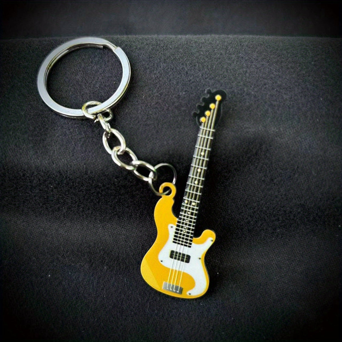 Colorful Guitar Instrument Shape Pendant Keychain