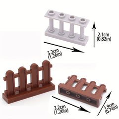 30pcs Building Block Scenes Fence Handrail Pen Railing Compatible Parts Model