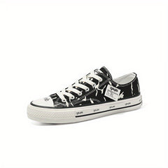 Women's Flat Canvas Lace Up Shoes Low Top Comfortable Casual Walking Shoes