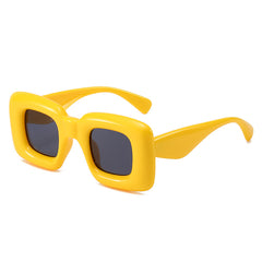 Steampunk Square Inflated Sunglasses Thick Frame Shades Eyeglasses