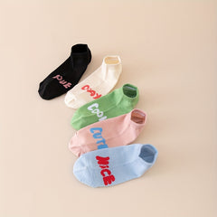 10 Pairs Letter Print Ankle Socks Women's Stockings