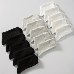 15 Pairs Solid Socks Breathable & Comfy All-match Women's Stockings Hosiery