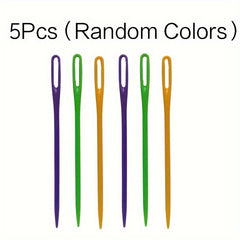 5pcs Large Eye Plastic Sewing Needles Safety Lacing Learning DIY Crafts