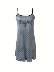Polka Dot Ruffle Lounge Dress for Women