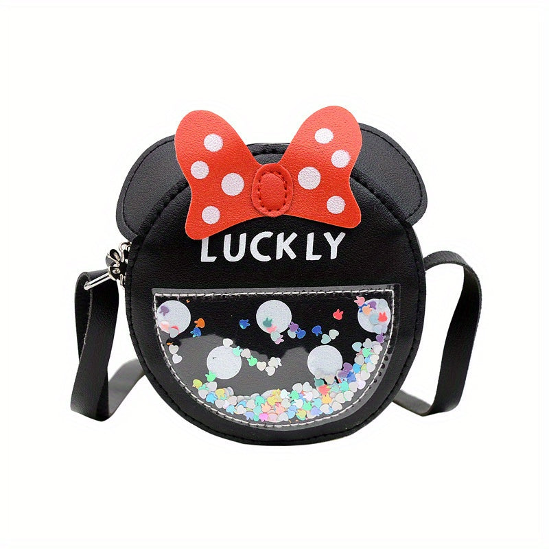 Sequin Mouse Shaped Crossbody Bag Messenger Bag Coin Purse