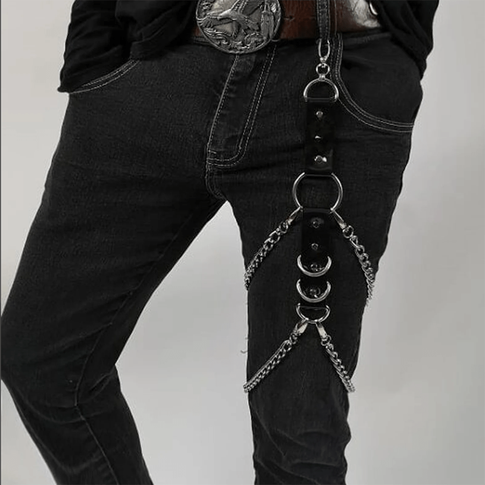 Gothic Leg Chain Harness Hip Hop Leg Strap Unisex