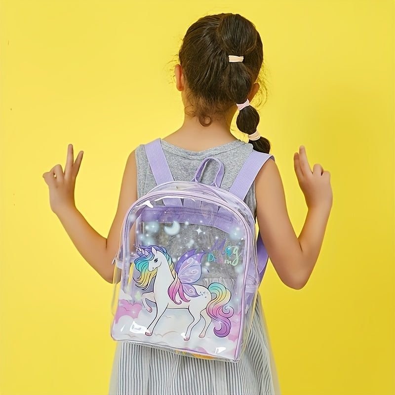 Children's Unicorn PVC Transparent Backpack Kindergarten Schoolbag