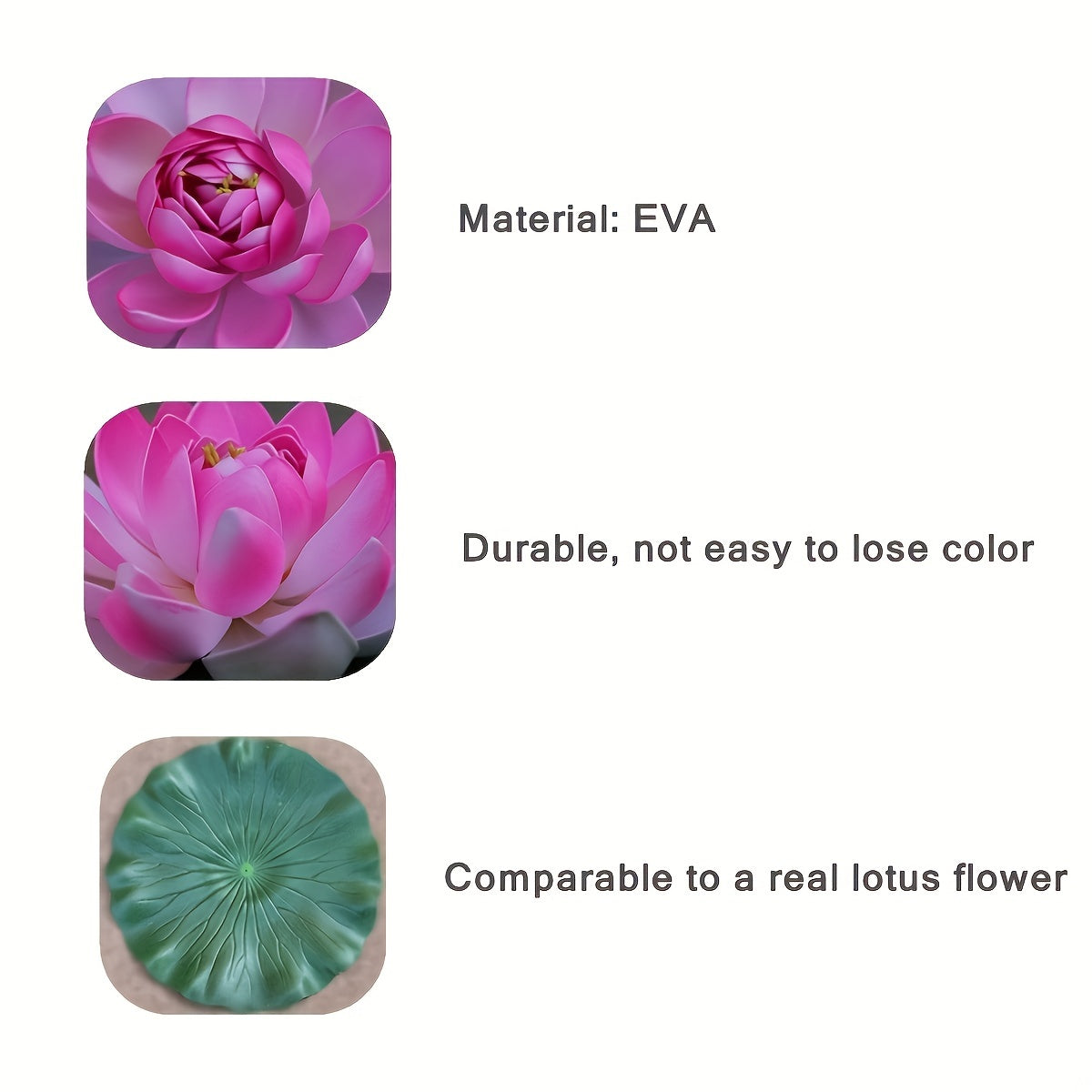 2pcs Floating Foam Lotus Flower Water Lily Pad Decoration 6 7inch
