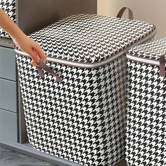 Houndstooth Storage Bag Waterproof Dustproof Large Capacity