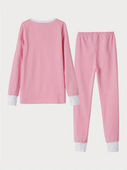 Kid's Cat Face Pajama Set Long Sleeve Top & Pants MY FAV Loungewear