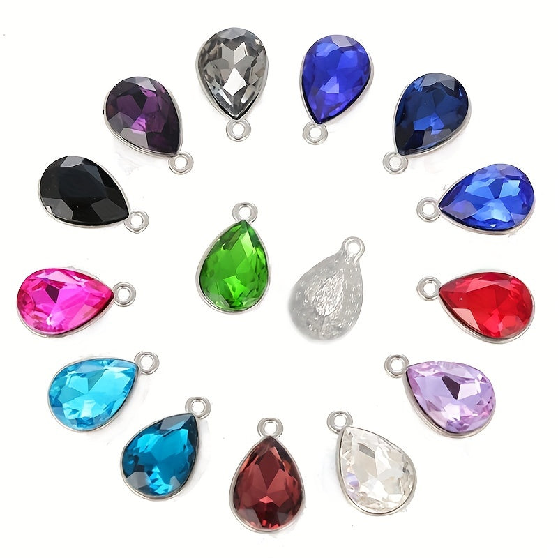 10pcs Charm Crystal Pendant for DIY Jewelry Earrings Bangle Necklace