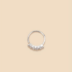 Copper Hoop Nose Ring with Zircon Inlay