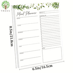 Trees Magnetic Weekly Meal Planner 52 Tear Off Sheets