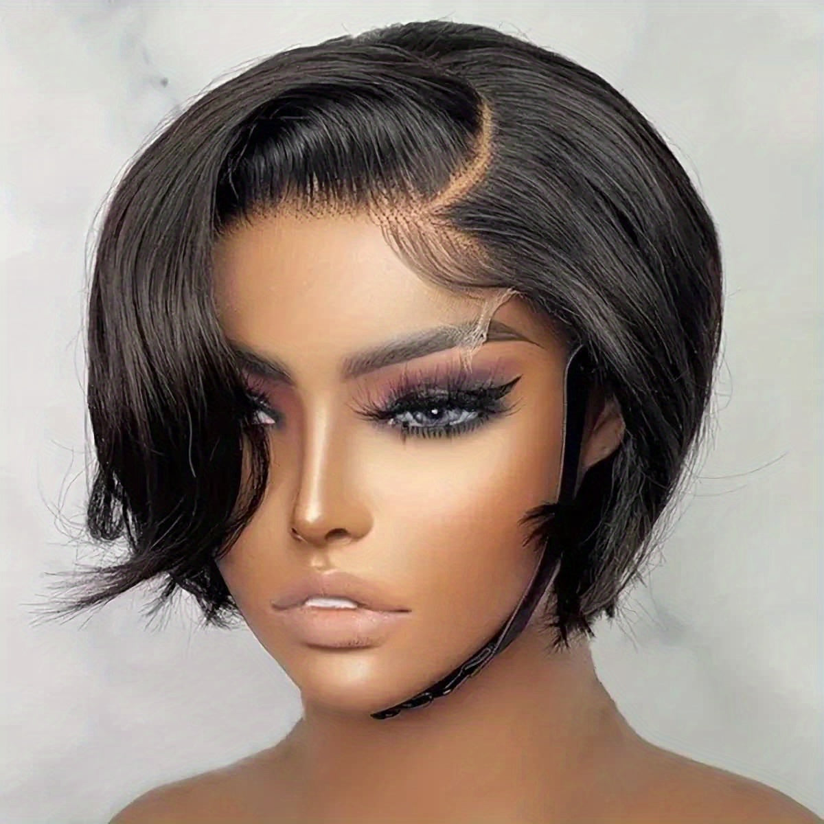 Short Straight Pixie Cut Bob Human Hair Wig 180 Density