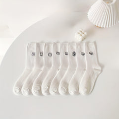 Cartoon Embroidery Socks All match Women's Stockings