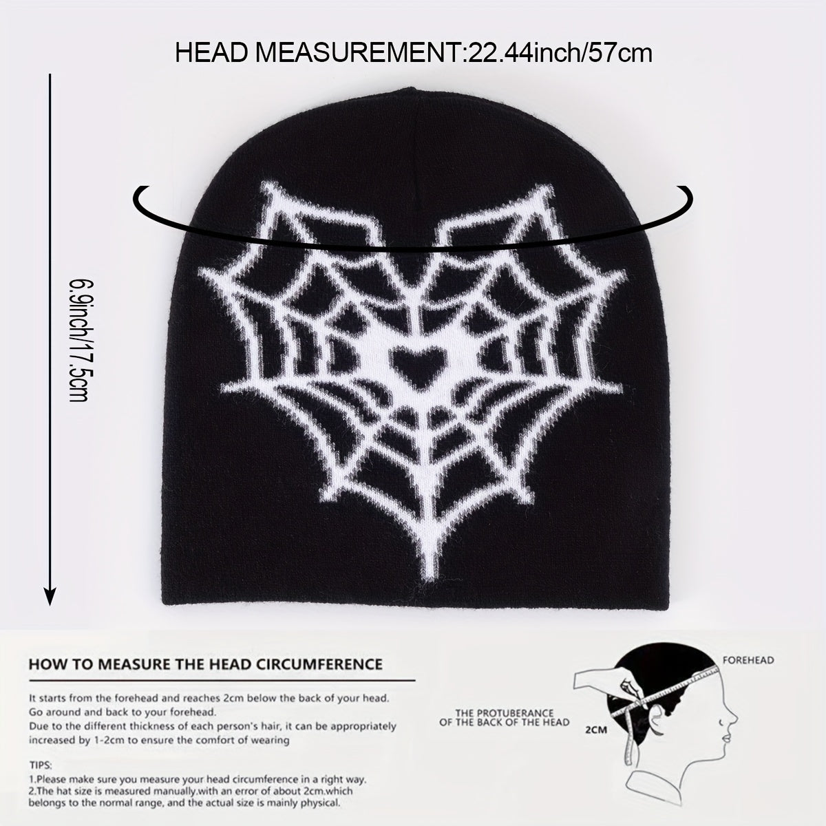 Spider Love Heart Beanie Y2k Beanie Hat Men's Winter Hat Decoration