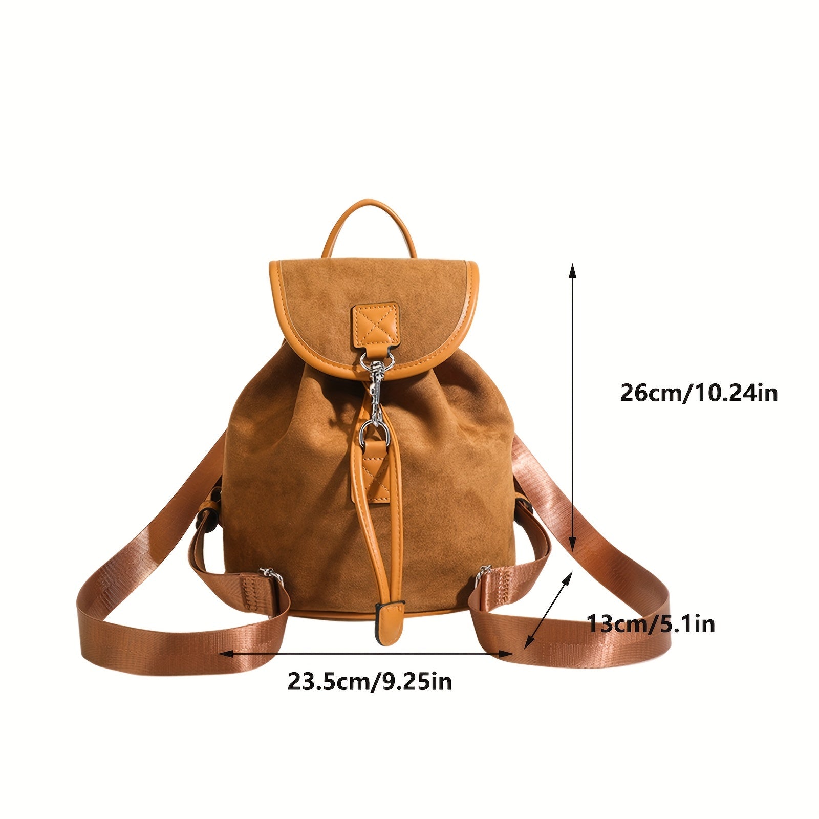 Vintage Solid Backpack Drawstring Rucksack Women's Travel Bag