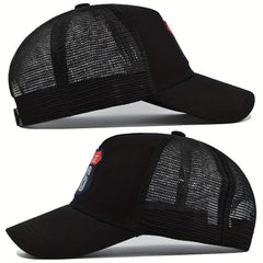 Casual Duck Embroidered Baseball Cap Mesh Sun Visor