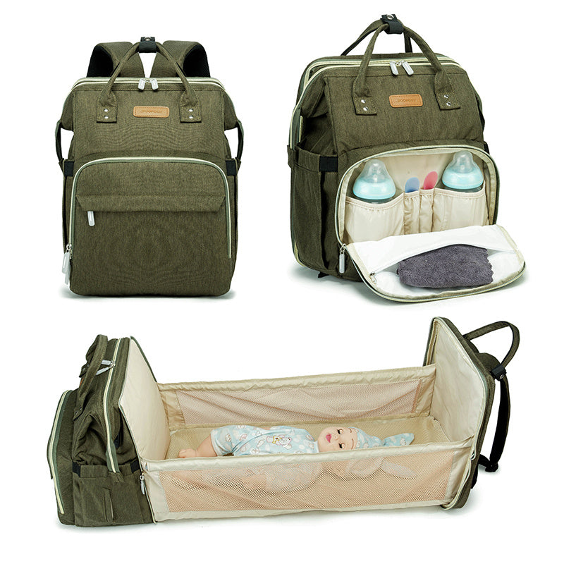 Large Capacity Foldable Mommy Bag Bed Waterproof Diaper Bag