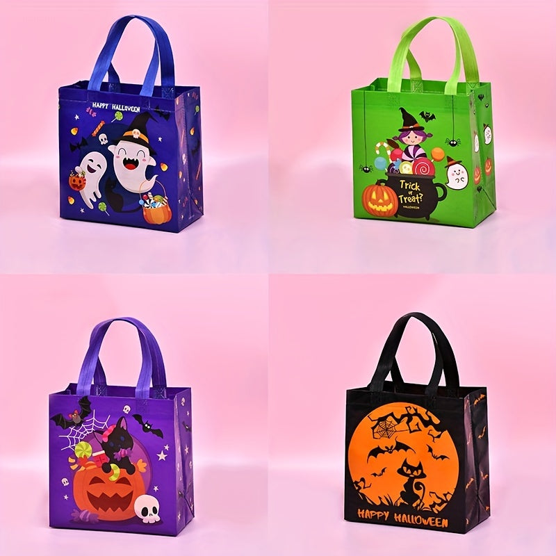 Non Woven Halloween Treat Bags with Handles Jack O' Lantern Design