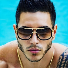 Classic Gradient Lens Men's Sunglasses Vintage Square Frame