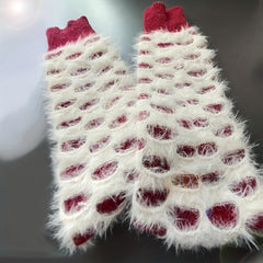 Fuzzy Leg Warmers Double Layer Knee High Socks Women's Stockings