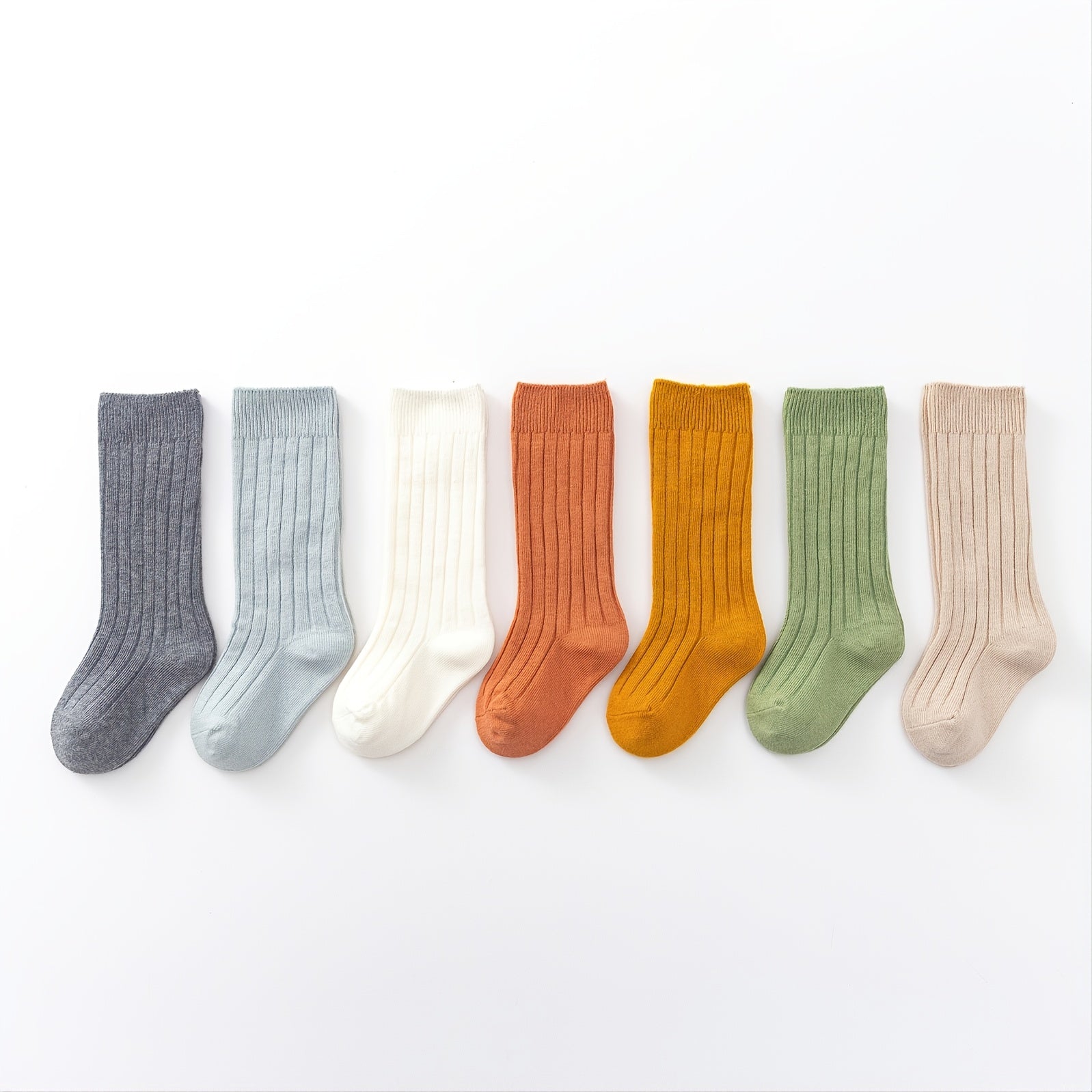 Kids Candy Color Knitted Cotton Stockings for Spring