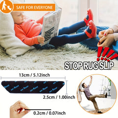 16pcs Reusable Rug Stickers Non slip Removable Anti-curl Rug Handles