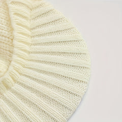 Men's Plush Knitted Beanie Hat, Windproof & Warm