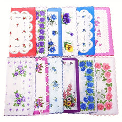 12 Pcs 11" Classic Flower Handkerchief Set for Men