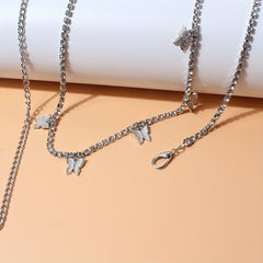 Butterfly Pendant Silvery Waist Chain Boho Sexy Metal Belly Chain