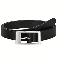 Classic Thin Belt Rectangular Buckle PU Leather Belt For Women