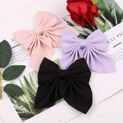 Sweet Bow Knot Hair Clip Duck Billed Clip Barrette Solid Hair Clip