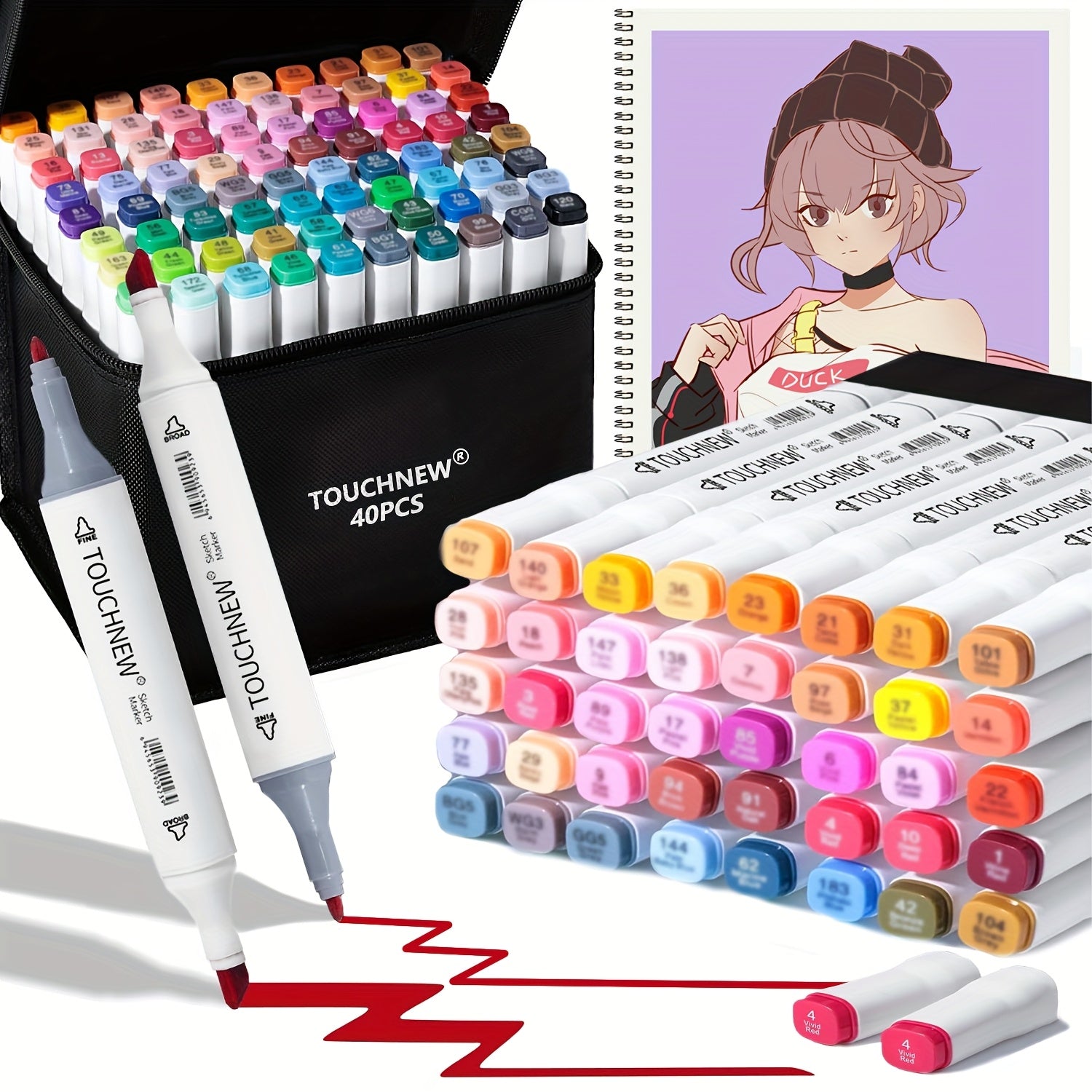 Dual Tip Markers Waterproof & Durable with Storage Bag
