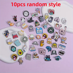 10pcs Random Cartoon Animal Brooch Pin Bag Accessories for Men
