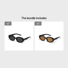 Men's Oval Sunglasses Retro Sunscreen with Box