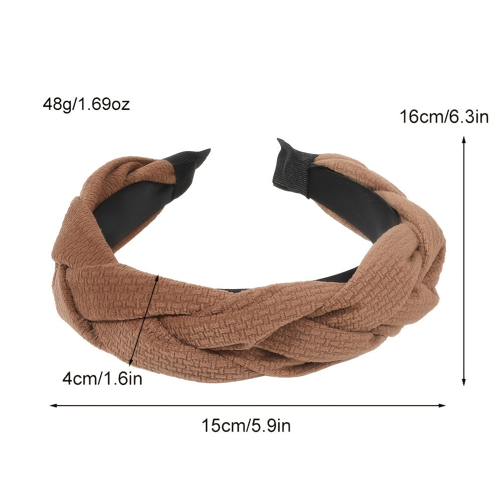 Flannel Braided Headbands Hairband Criss Cross Fall Winter Hair Accessories