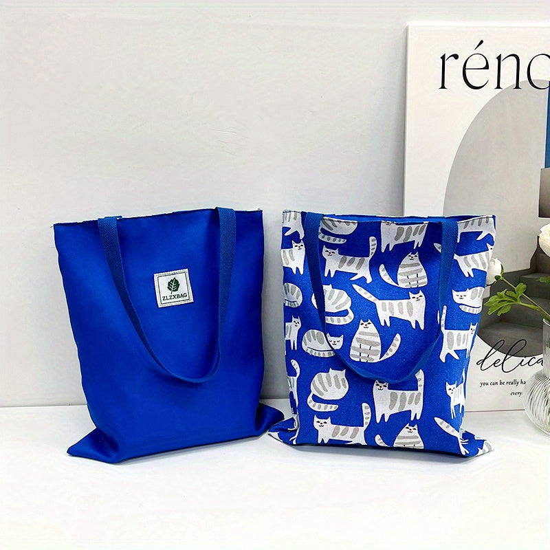 Ethnic Style Canvas Tote Bag Double Sided Shoulder Bag