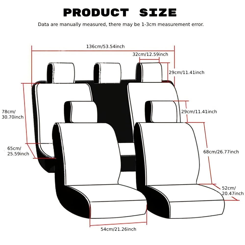 9pcs Tri Mosaic Pattern Car Seat Cover