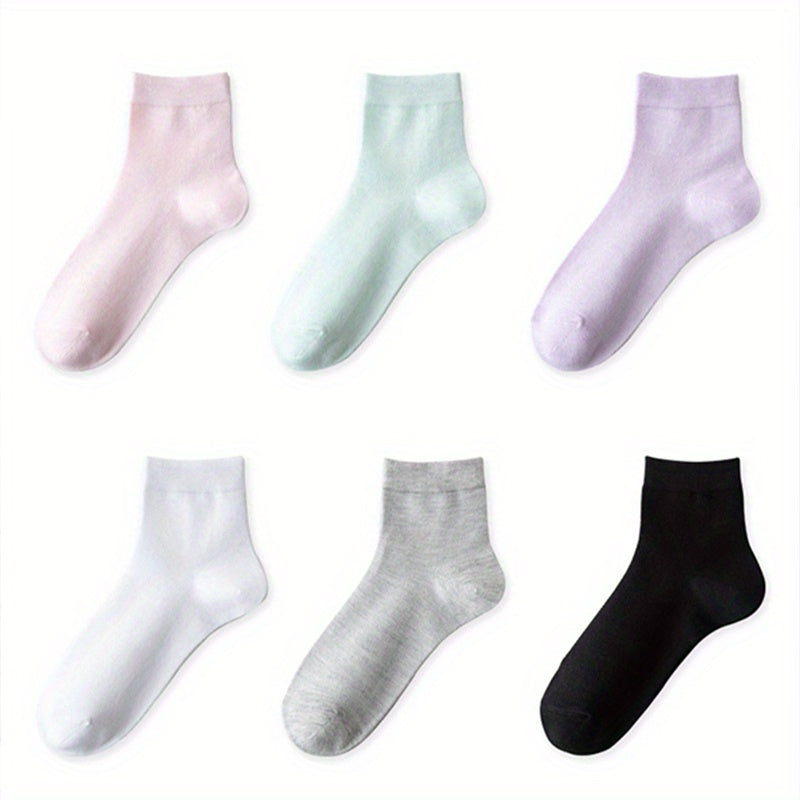 6 Pairs Solid Mesh Socks Women's Stockings