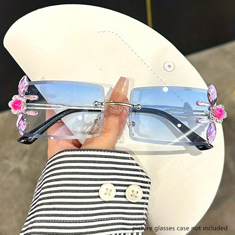 Rhinestone Flower Sunglasses UV400 Sun Shades Beach Party