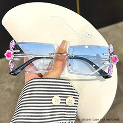 Rhinestone Flower Sunglasses UV400 Sun Shades Beach Party