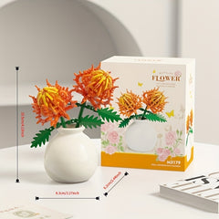 Building Block Flower Arrangement with Vase Toy Decorations