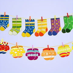 Colorful Paper Socks & Gloves Matching Game Toy for Christmas Halloween